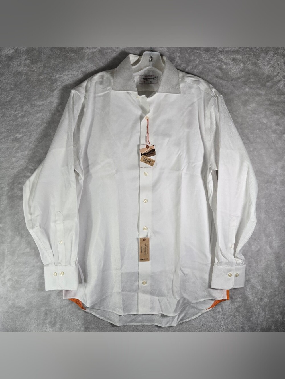 Lorenzo Uomo The Perfect White Shirt Mens Size 16 32-33 Trim Fit Textured NWT